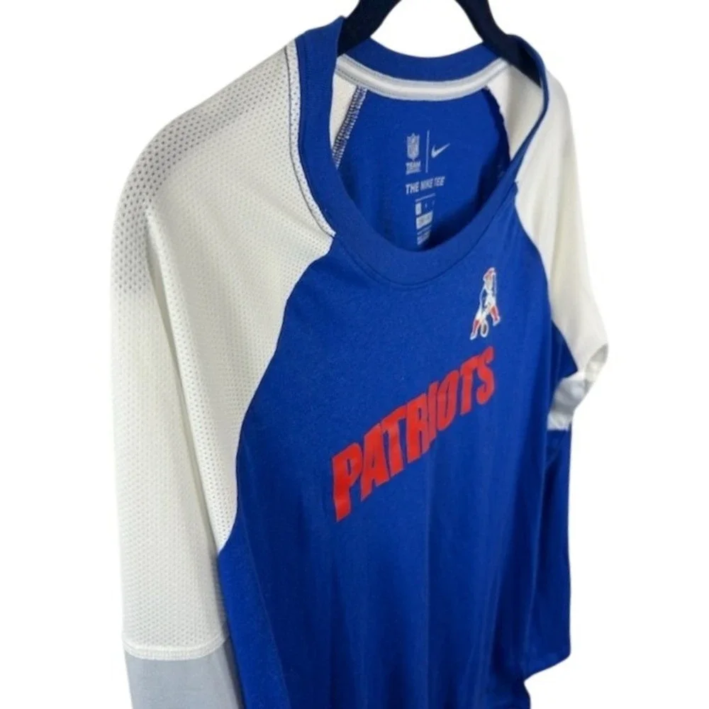 Nike NFL Patriots Men's Size Large Blue Dri-FIT‎ Long Sleeve Tee Shirt